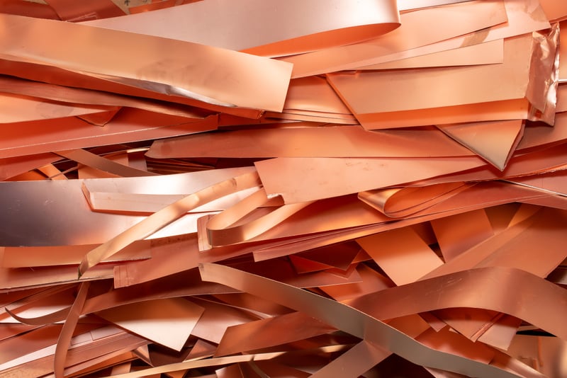 Copper sheet scraps, copper waste for recycling